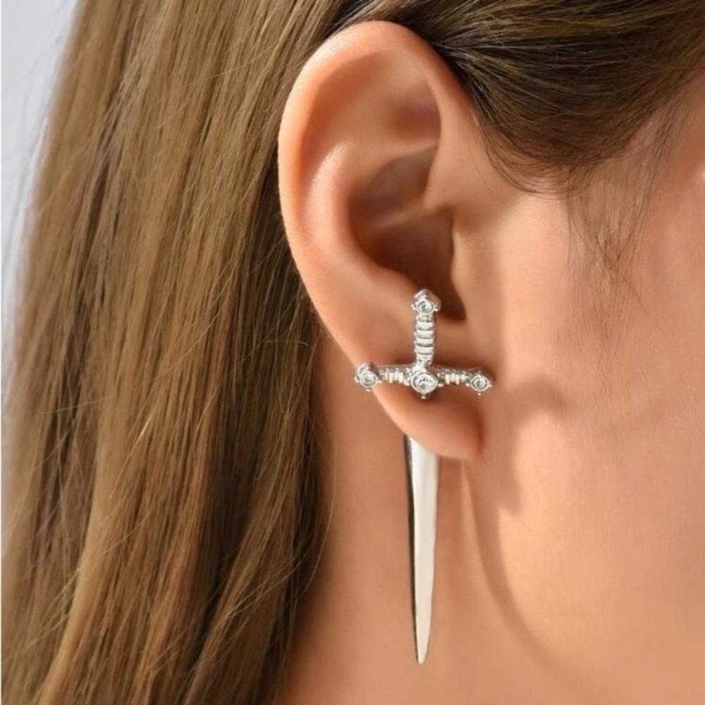 NEW Sword Dagger Ear jacket Earrings - Boutique - Picture 2 of 4